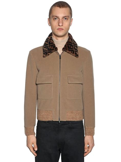 fendi logo collar bomber jacket|fendi blazer bomber jacket.